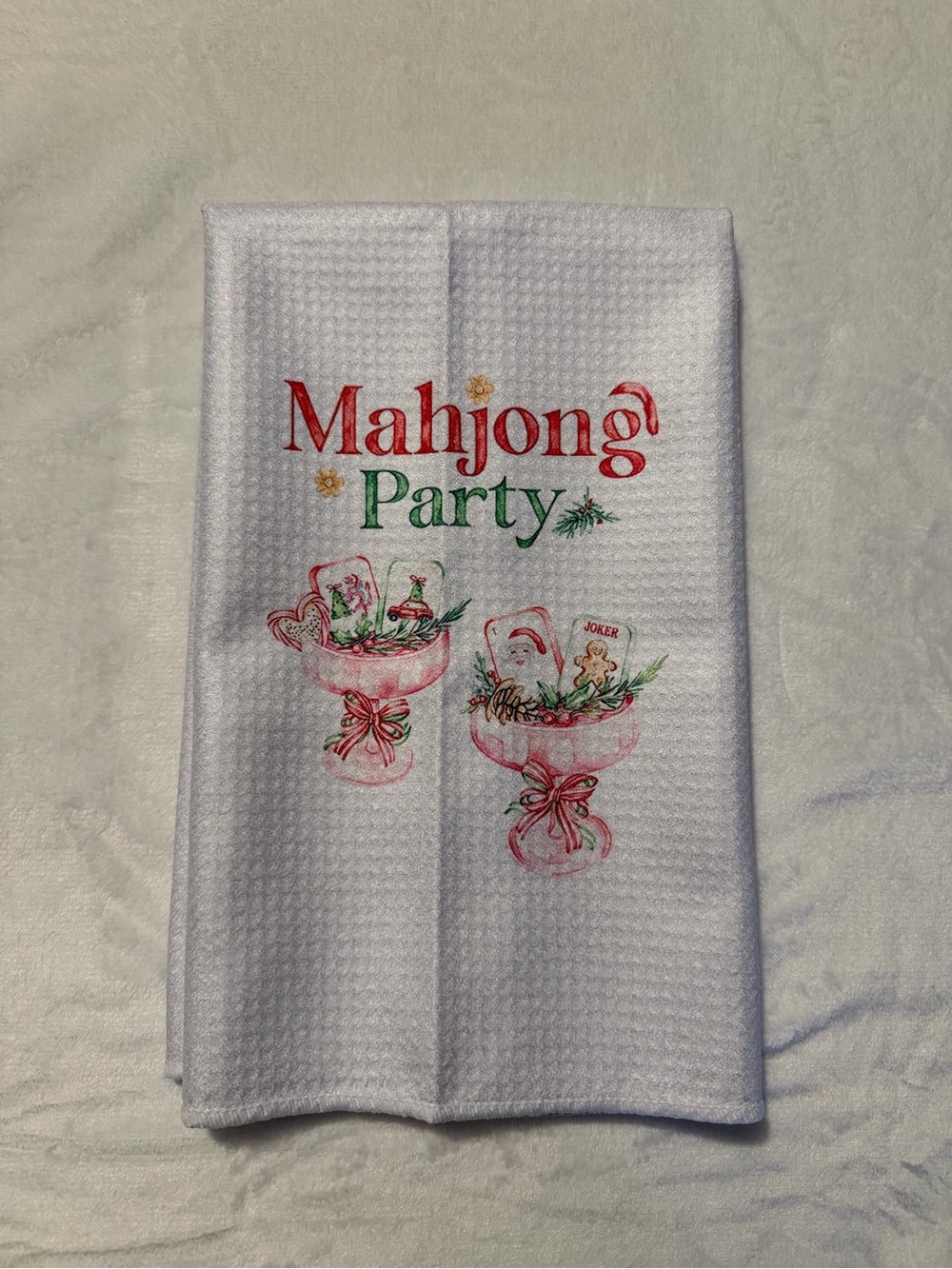 Mahjong Party 16”x24” Tea Towel NEW